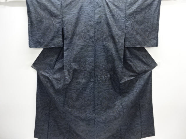 JAPANESE KIMONO / DORO OSHIMA TSUMUGI / WOVEN ROUGH WAVE / 5MARUKI